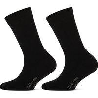 Kindersocken aus Baumwolle mit Frotteesohle - Schwarz - 35-38 - 2 Paar