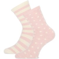 homesocks flauschige Punkte Streifen – Altrosa