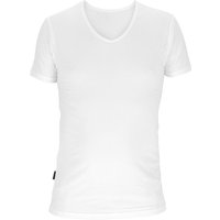 T-Shirt V-Ausschnitt Basset Bambus – Weiß – M