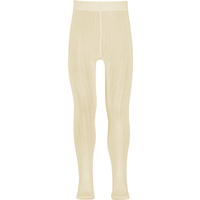 Rippstrumpfhose für Kinder aus Baumwolle – Beige Melange – 80-86