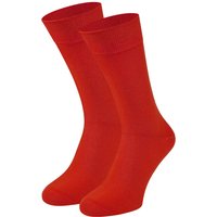 Klassische Herrensocken aus Baumwolle 2er-Pack – Rot – 43-46