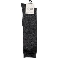 Baumwollkniestrümpfe mit Schleife – Schwarz Schwarz Lurex – 23-26