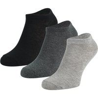Sneakersocken 3er-Pack – Schwarz Anthrazit – 43-45