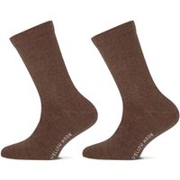Mädchen Socken Glitzer 2-Paar - Braun Melange - 23-26