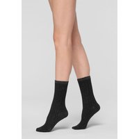 Damen halbhohe Socken aus weicher Baumwolle - Schwarz - Einheitsgröße