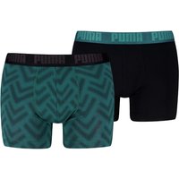 Heren everyday boxershorts met print - Emerald Ice - Black - M - 2 paar