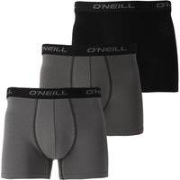Heren effen boxershorts van katoen - Grey / Black - XXL - 3 paar