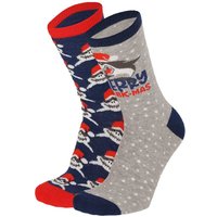 Kerstmis kindersokken in kerstbal – Blue grey melange – 23-26