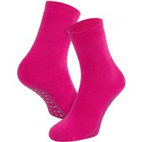 Antislip kindersokken van katoen – Fuchsia – 31-34