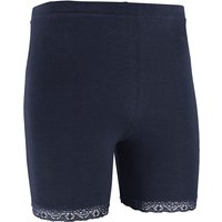 short legging van katoen met kanten rand – Marine – 86-92