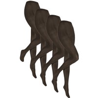 60 denier panty van Microfiber – Chocolate – S-M - 4 paar