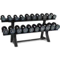 Rubber Covered Dumbbell Set: 2.5kg - 25kg