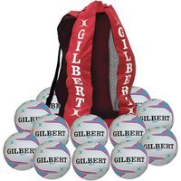 Gilbert Apt Netball - Purple - Size 4 - Pack of 12 + Bag