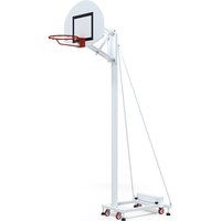 Mobile school basketball goal, adjustable hoop height, 38kg counterweight