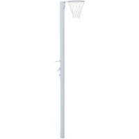 School socketed netball post, adjustable ring heights