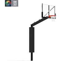 Socketed FIBA-certified 3x3 basketball hoop, projection of 2.25m