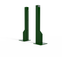 Pickleball posts on base-plate, 80x80mm galvanised steel