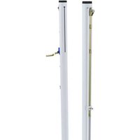 Galvanised steel socketed volleyball posts. Adjustable height from 2m-2.45m. Class A