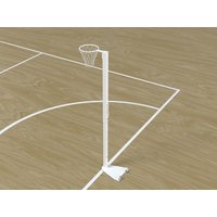 School mobile netball post, adjustable ring heights