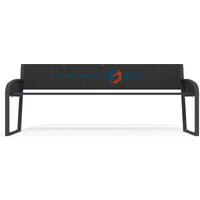 4-seat bench with steel frame and backrest