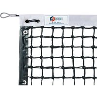 Tennis net braided Ø3.0mm, 45mm single mesh with top mesh doubled, reinforced outline, dowels included