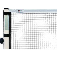 Competition badminton net with PES outline reinforced and lateral velcro straps