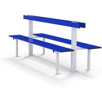 Changing room central bench with backrest