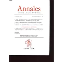 Annales : economies societes civilisations n 6 46 annee pratiques de la representation