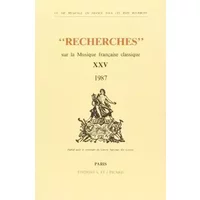 Recherches sur la musique française classique, 1987 - Collectif