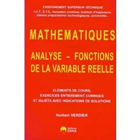 Mathématiques : analyse, fonctions de la variable réelle, tome 1 - N. Verdier