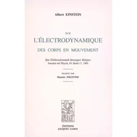 Sur l'électrodynamique des corps en mouvement - Albert Einstein, Maurice Solovine