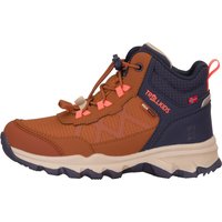 teak brown-navy-vivid orange