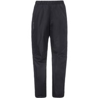 VAUDE Regenhose Damen Fluid Full-Zip Pants II, schwarz - Größe 40, wasserdichte Outdoorhose - Wassersäule 10.000 mm, Fahrradhose atmungsaktiv & Winddicht, 2-Lagen Überhose schnell überziehbar