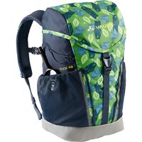 VAUDE Kinderrucksack Jungen & Mädchen Puck - komfortabler Wanderrucksack Kinder 10L, Wetterfester Schulrucksack mit Regenhülle & Lupe, viel Stauraum - parrot green/eclipse