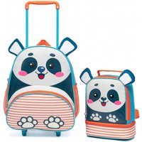 Infantil - Kit Mochila Pré Escolar Creche Panda Resistente