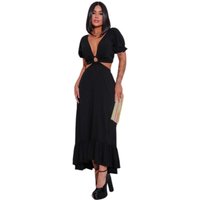 Vestido Midi Tais Viscose Abertura Argola