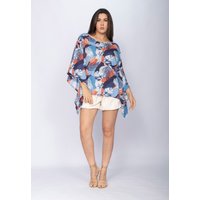 Blusa Poncho Baguari Amazonia Vital Estampa Jardim Celeste