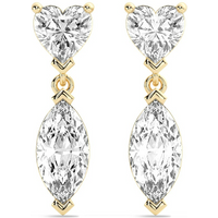 Leto Heart Marquise Cut Drop Earrings Moissanite in Yellow | Gold by Diamond Nexus