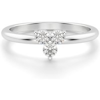 Three Stone Cluster Ring Moissanite in White | Gold by Diamond Nexus