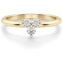 Three Stone Cluster Ring Moissanite in Yellow | Gold by Diamond Nexus
