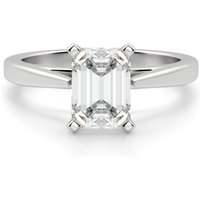 Cathedral Emerald Cut Center Engagement Ring Moissanite, Size 1.00 cts in White | Gold by Diamond Nexus