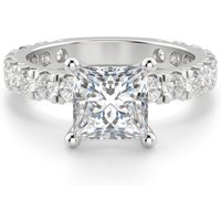 Gwyneth Princess Cut Center Engagement Ring DiamondNexus™ Alternative, Size 1.00 cts in White | Gold by Diamond Nexus