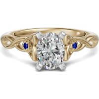 Celtic Knot Oval Cut Engagement Ring - Sapphire Nexus Diamond Alternative, Size 1.00 cts in Yellow | Gold by Diamond Nexus