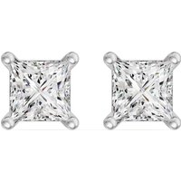 Signature Princess Cut Martini Stud Earrings Lab Grown Diamond, Size 1.00 tcw in White | Gold by Diamond Nexus