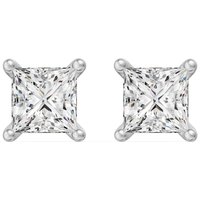 Signature Princess Cut Basket Stud Earrings Lab Grown Diamond, Size 1.00 tcw in White | Gold by Diamond Nexus