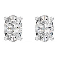 Signature Oval Cut Basket Stud Earrings Lab Grown Diamond, Size 1.00 tcw in White | Gold by Diamond Nexus