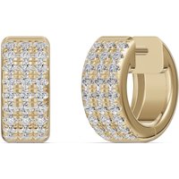 Accented Huggie Hoop Moissanite Earring in Yellow | Gold by Diamond Nexus