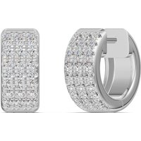 Accented Huggie Hoop Nexus Diamond Alternative Earring in White | Gold by Diamond Nexus