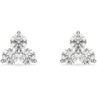 Three Stone Cluster Stud Earrings Lab Grown Diamond in White | Gold by Diamond Nexus