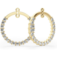 Accented Hoop Stud Enhancers DiamondNexus™ Alternative Earring in Yellow | Gold by Diamond Nexus